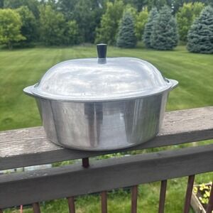 Vintage Club Aluminum 15" Oval Roaster Dutch Oven w/ Lid Turkey MCM Made In USA